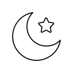 Crescent Moon and Star vector icon