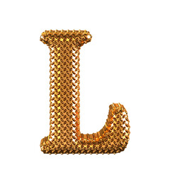 Gold ribbed symbol. letter l