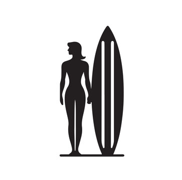 recommend clip art: surfer silhouette, surfing board with man and woman vector illustration 