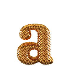 Gold ribbed symbol. letter a