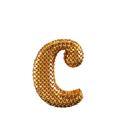 Gold ribbed symbol. letter c