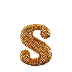 Gold ribbed symbol. letter s