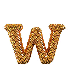 Gold ribbed symbol. letter w