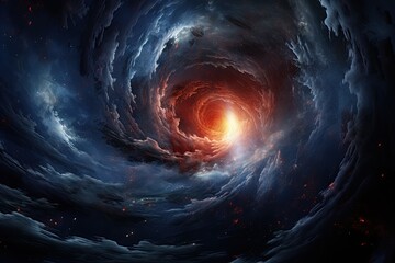 Black hole in vast universe. Ai Generative