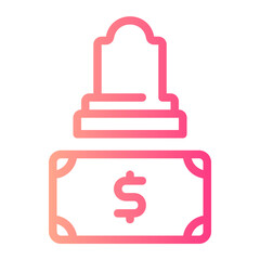 funeral cost gradient icon