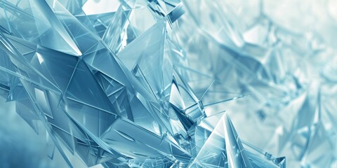 Obraz premium Abstract background with shards and blue geometric shapes, light tones, clean lines.
