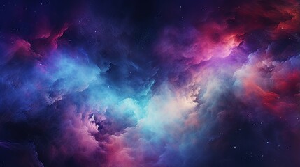 Fototapeta premium Cosmic background with nebulas, galaxies, stars and clouds. Ai generative