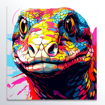 Beautiful full-color snake drawing for logos and publications. White background.