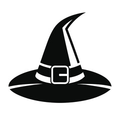Halloween Witch Hat  Silhouette Vector illustration