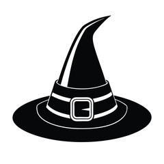 Halloween Witch Hat  Silhouette Vector illustration