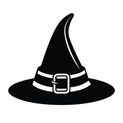 Halloween Witch Hat  Silhouette Vector illustration