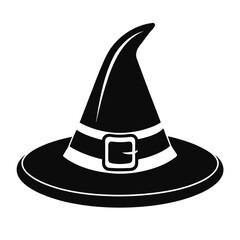 Halloween Witch Hat  Silhouette Vector illustration