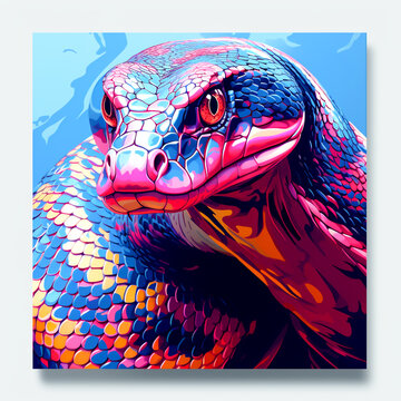 Picture of a beautiful, colorful snake See the strong dimensions as imagined for various logos white background