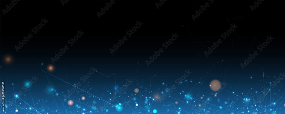 Leinwandbilder Neural network concept. Connected cells with links. High technology process. Abstract futuristic background. Vector art.