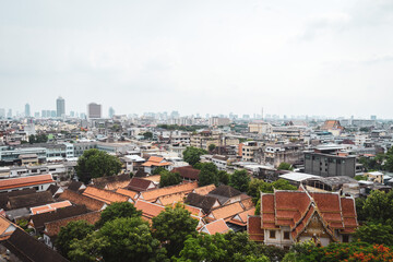 view over the city of Bangkok from wat saket
