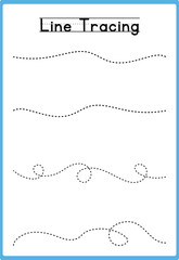 Hand drawn tracing line practice for kids 