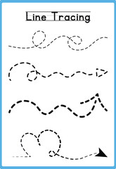 Hand drawn tracing line practice for kids 