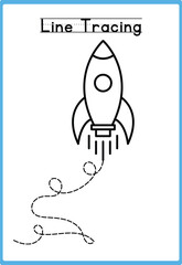 Hand drawn tracing line practice for kids 