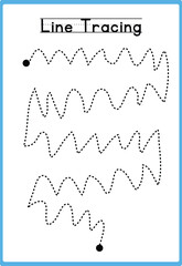 Hand drawn tracing line practice for kids 
