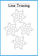Hand drawn tracing line practice for kids 