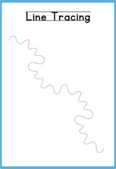 Hand drawn tracing line practice for kids 