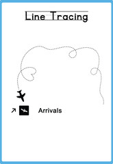 Hand drawn tracing line practice for kids 