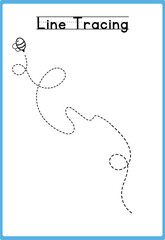 Hand drawn tracing line practice for kids 
