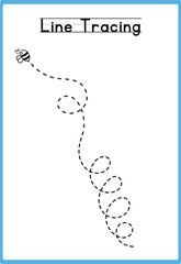 Hand drawn tracing line practice for kids 