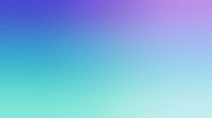 Ziarniste gradientowe tło w kolorach niebieski fioletowy, szum tekstura na tapecie. Szablon baneru lub plakatu w stylu graficznym retro. Światła ledowe holo bokeh na projekcie okładki © Grainy background