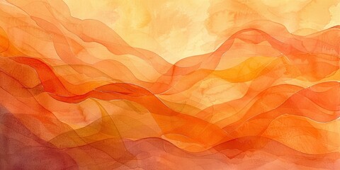 Abstract Watercolor Landscape in Warm Tones