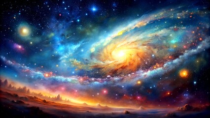 Night Sky Painting: A Journey Through the Stars and Galaxies Generative Art IA