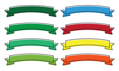 Obraz premium Ribbon banner set. Ribbons collection. Ribbons and Ribbon icons. modern simple ribbons collection, isolated with white background.