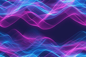 Obraz premium Neon-colored seamless pattern with flowing waves of pink and blue, creating a futuristic and vibrant digital art style.
