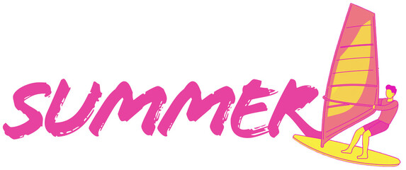 여름 캐릭터와 로고