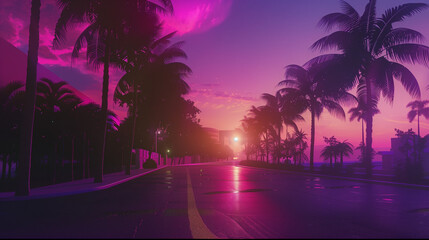 Naklejka premium retro wave street