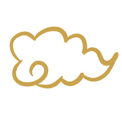 Chinese golden auspicious cloud lines