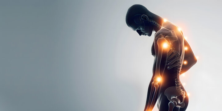 body pain white background