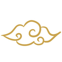 Chinese golden auspicious cloud lines