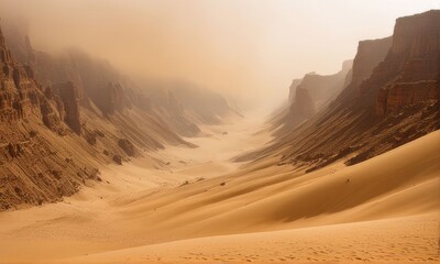Naklejka premium sandstorm in the big desert canyon