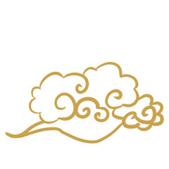 Chinese golden auspicious cloud lines