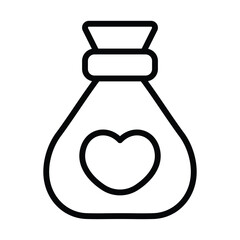 Simple Charity Bag icon. The icon can be used for websites, print templates, presentation templates, illustrations, etc