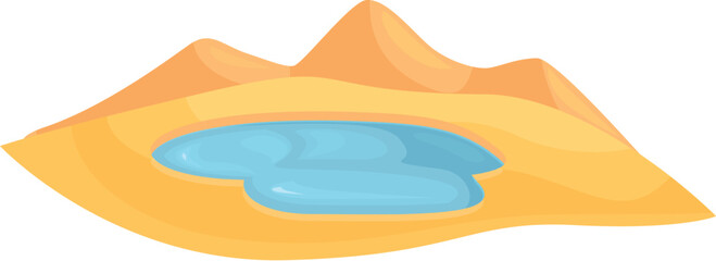 Small body of water is providing much needed relief in this hot and arid desert environment