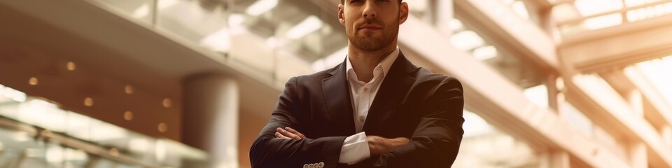 Smiling Young Spanish Businessman Exuding Confidence. Perfect Abstract Concept for Success and Professionalism. High-Resolution AI-Generated Wallpape