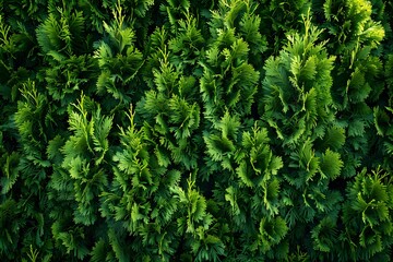 Lush Green Foliage of Evergreen Shrubs