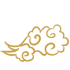 Fototapeta premium Chinese golden auspicious cloud lines