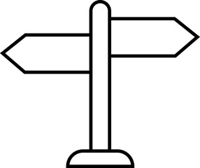 Signpost showing the way for decision making and choosing the right path, Road direction signpost. Premium vector in black pack. isolated on transparent background. Web symbols for web sites.