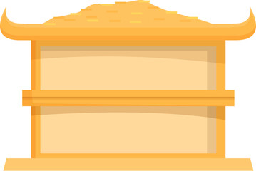 This illustration features a traditional rice barn, highlighting its role in storing harvested rice crops