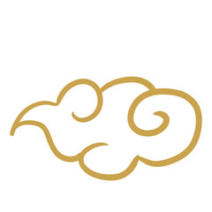 Chinese golden auspicious cloud lines