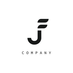 Abstract monogram letter JF for initial logo 