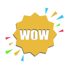 choice label Wow sticker for sale market icon vector